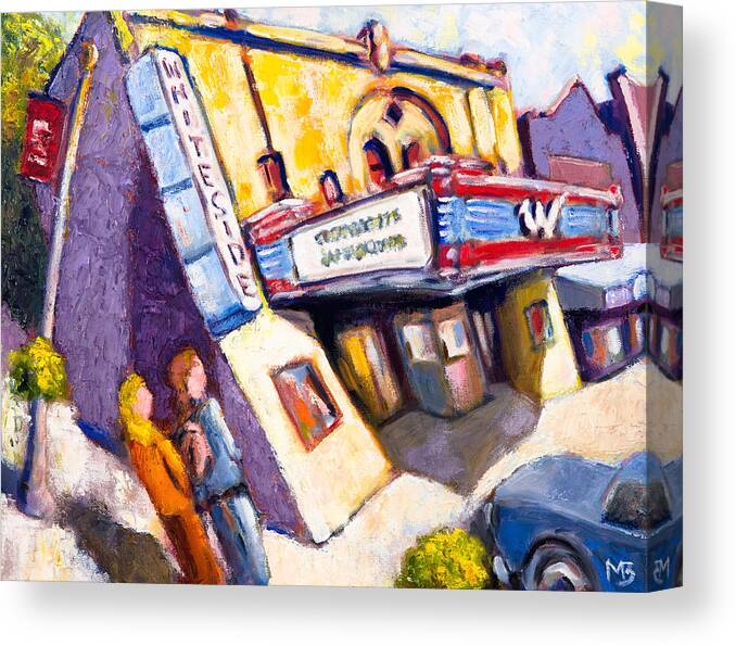 Whiteside Theatre Canvas Print featuring the painting The Whiteside Theatre by Mike Bergen