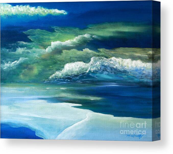 Environment Canvas Print featuring the painting Thin Ice by Myra Maslowsky