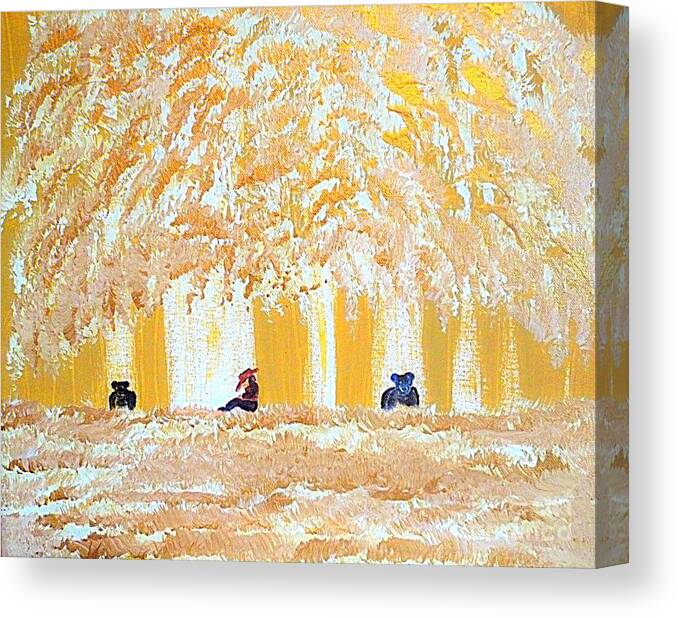 Three Bears Canvas Print featuring the painting Three Bears 2 by Richard W Linford