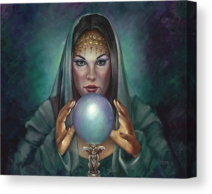 Mask Canvas Print featuring the painting Through the Eyes of Madam Lavender by Geraldine Arata