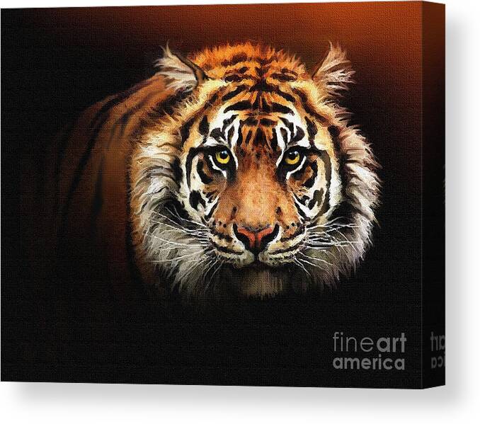 Tiger Canvas Print featuring the painting Tiger Bright by Robert Foster