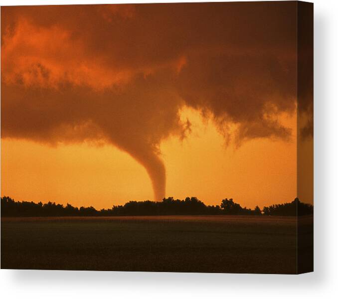 Tornado Canvas Print featuring the photograph Tornado Sunset 11 x 14 crop by Jason Politte