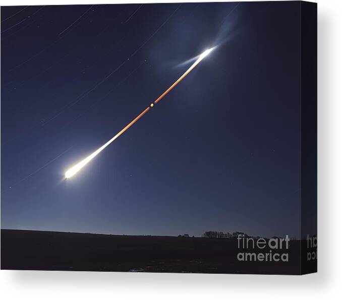 Lunar Eclipse Canvas Print featuring the photograph Total Lunar Eclipse With Eclipse Motion by Alan Dyer