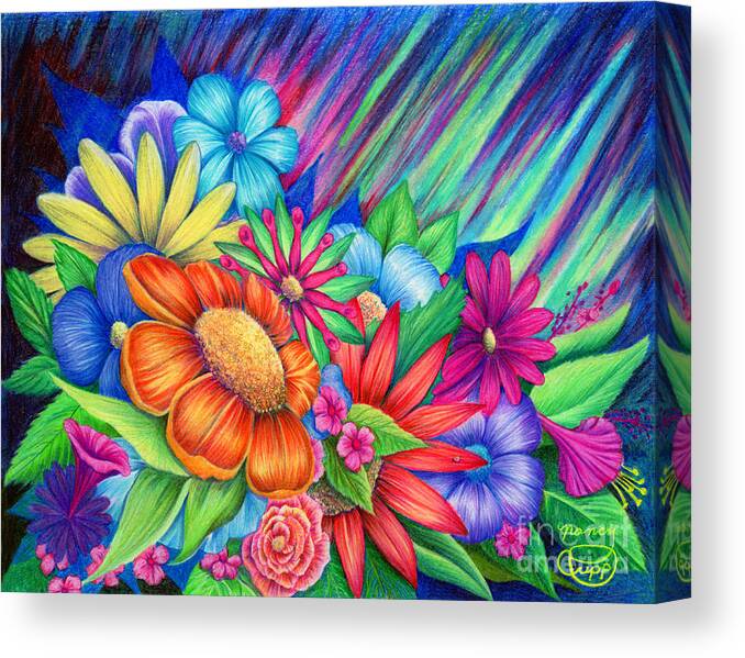 Flower Canvas Print featuring the painting Toward The Light by Nancy Cupp