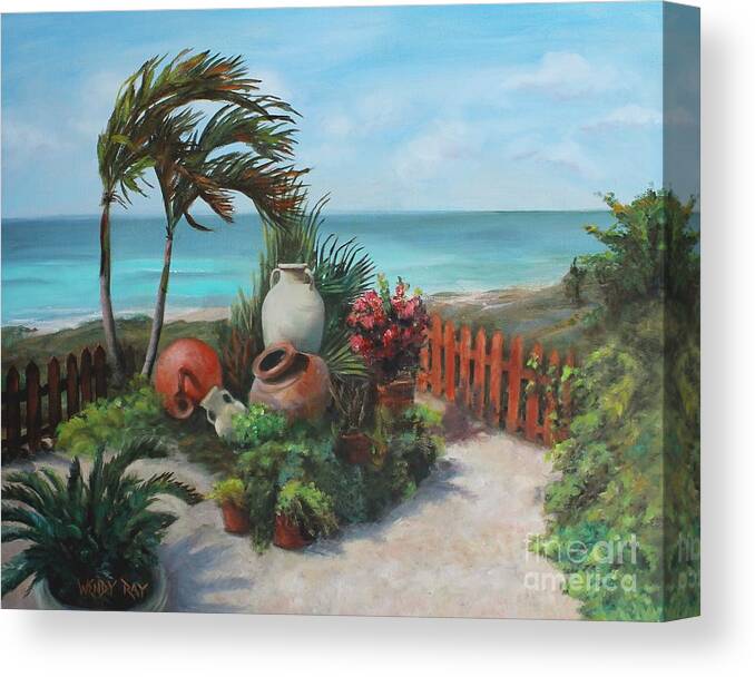 Tropics Canvas Print featuring the painting Tropical Paradise by Wendy Ray