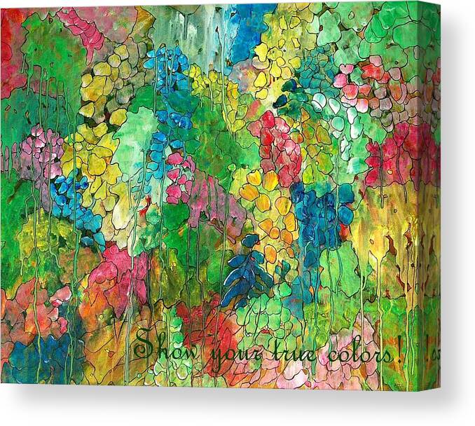  Canvas Print featuring the painting True Colors by Paula Richards