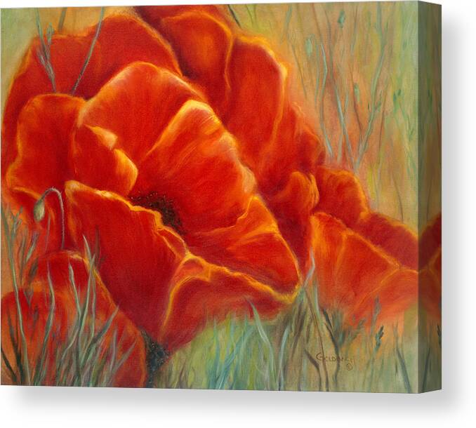 Red Canvas Print featuring the painting Tuscan Breeze by Kathy Lynn Goldbach