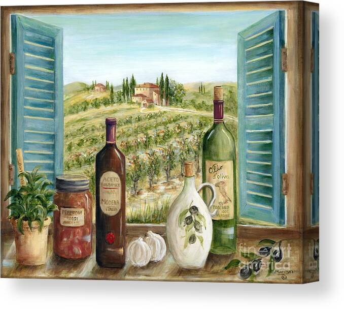 Tuscany Canvas Print featuring the painting Tuscan Delights by Marilyn Dunlap