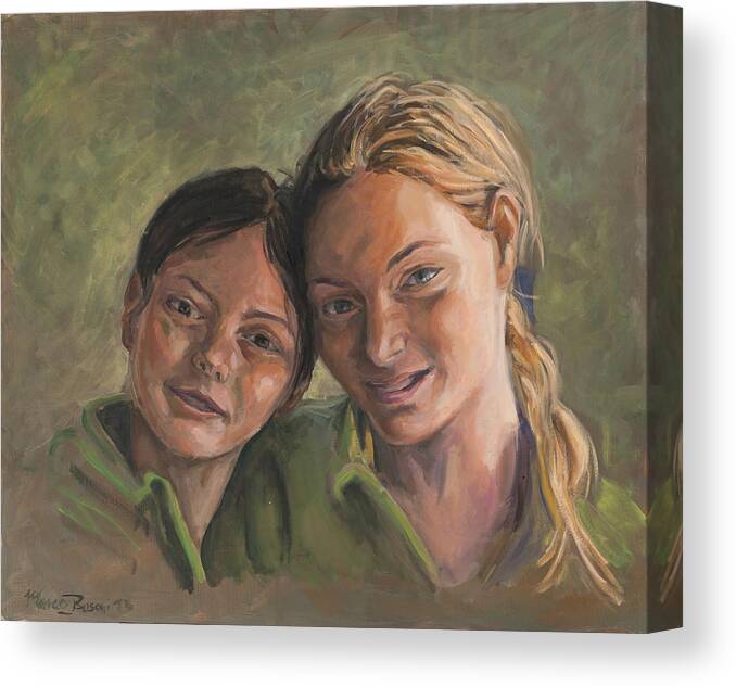 Portrait Canvas Print featuring the painting Two Sisters by Marco Busoni