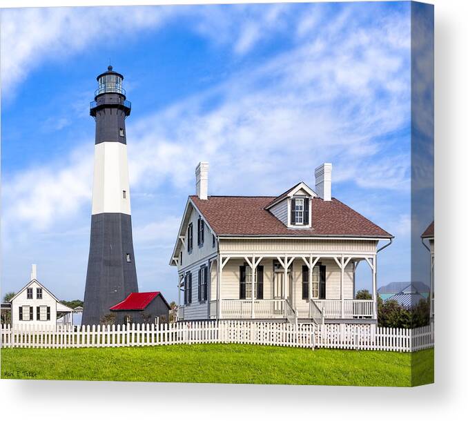Tybee Canvas Print featuring the photograph Tybee Island Lighthouse at Dawn by Mark Tisdale