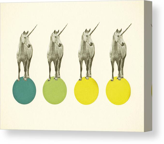 Art Canvas Print featuring the mixed media Unicorn Parade by Cassia Beck