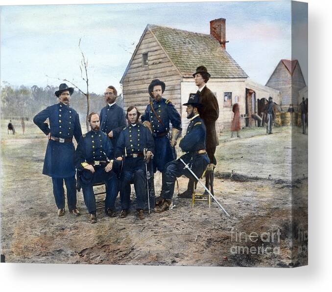 1865 Canvas Print featuring the photograph Union Army Surgeons, 1865 by Granger