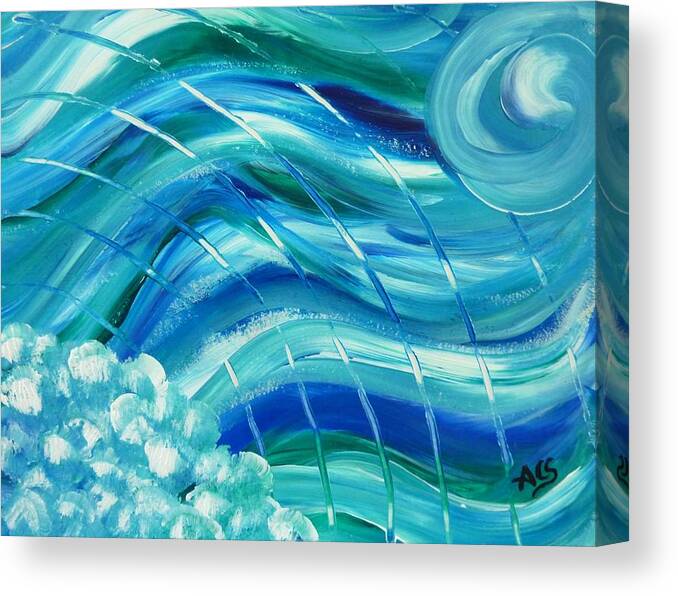 Universal Waves Canvas Print featuring the painting Universal Waves by Amelie Simmons