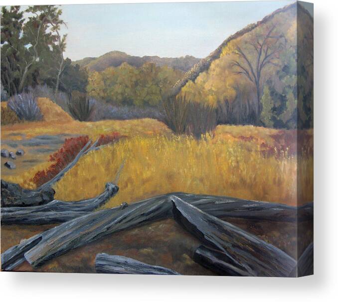 Landscape Canvas Print featuring the painting Placerita Canyon Santa Clarita CA by Lisa Barr