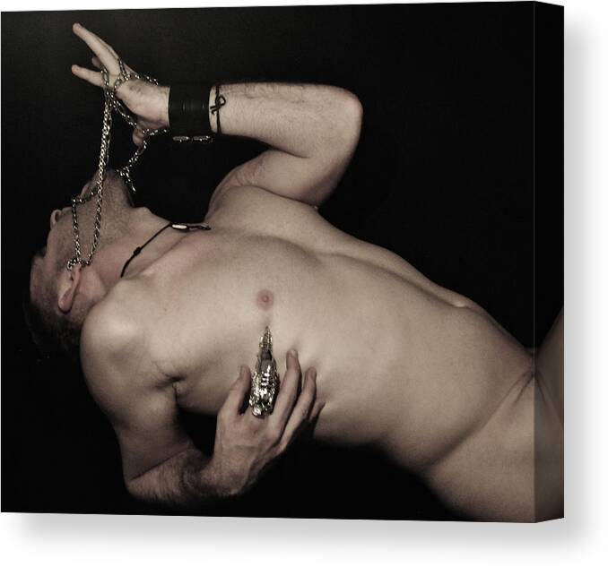 Male Nude Canvas Print featuring the photograph Untitled by Rick Saint