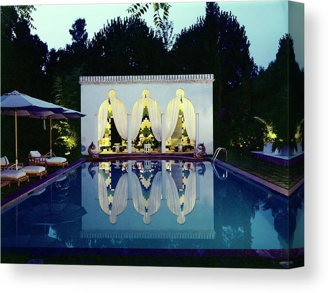 Decorative Art Canvas Print featuring the photograph Valentino's Swimming Pool by Horst P. Horst