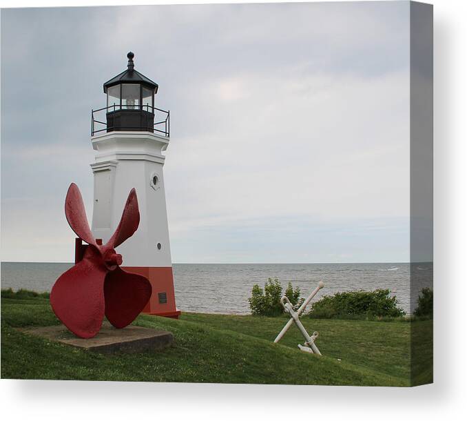 Light Canvas Print featuring the photograph Vermilion Lighthouse by George Jones