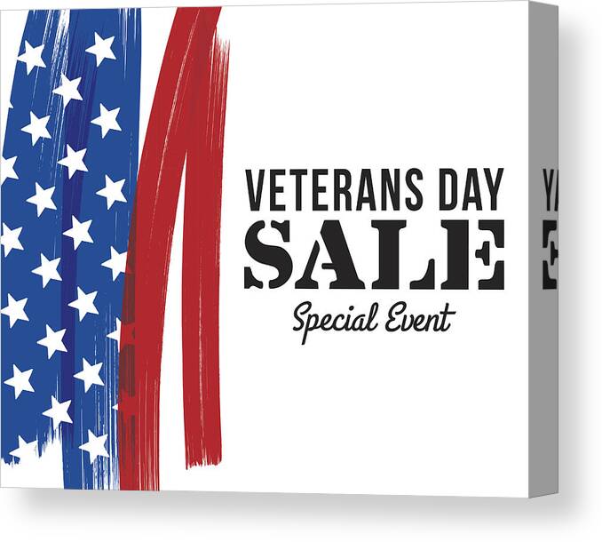 Event Canvas Print featuring the drawing Veterans Day sale banner by Discan