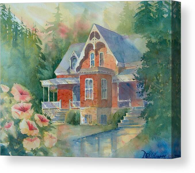 Victorian House Canvas Print featuring the painting Victorian House by David Gilmore