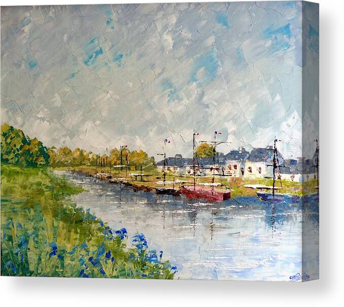 France Canvas Print featuring the painting Villequier Normandy by Frederic Payet