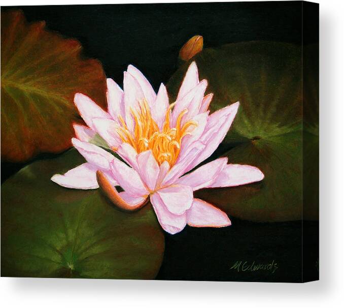 Water Canvas Print featuring the painting Water Lily by Marna Edwards Flavell