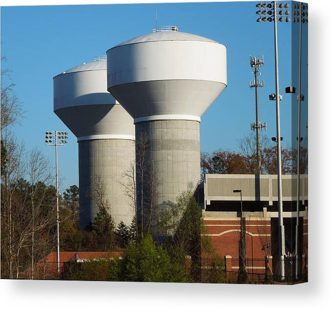 Water Canvas Print featuring the photograph Water Tanks by Pete Trenholm