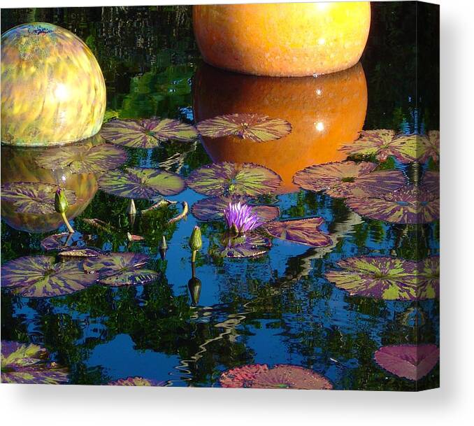 Art Portraits Canvas Print featuring the photograph Waterlily Reflections by Kristin Hatt