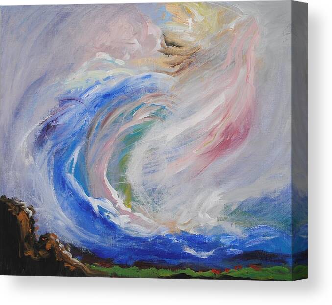  Prophetic Canvas Print featuring the painting Wave of Healing by Patricia Kimsey Bollinger
