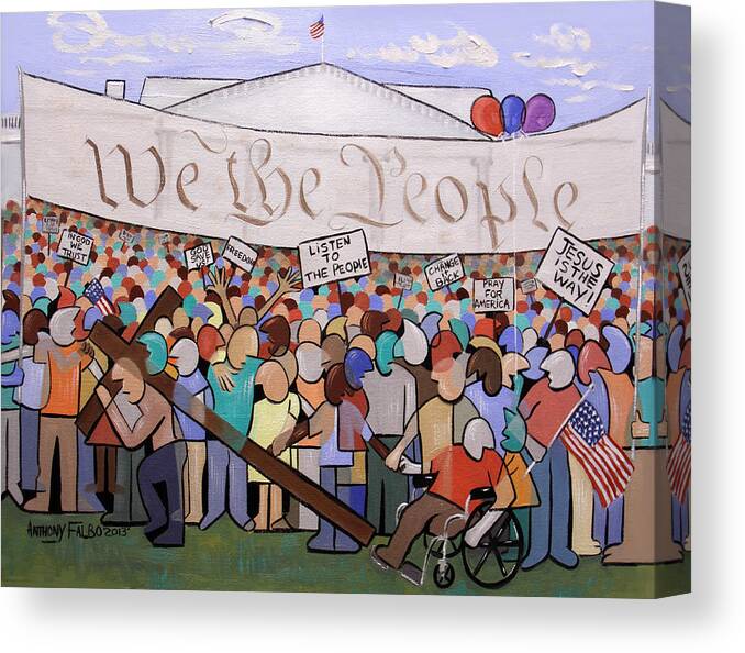 We The People Canvas Print featuring the painting We The People by Anthony Falbo