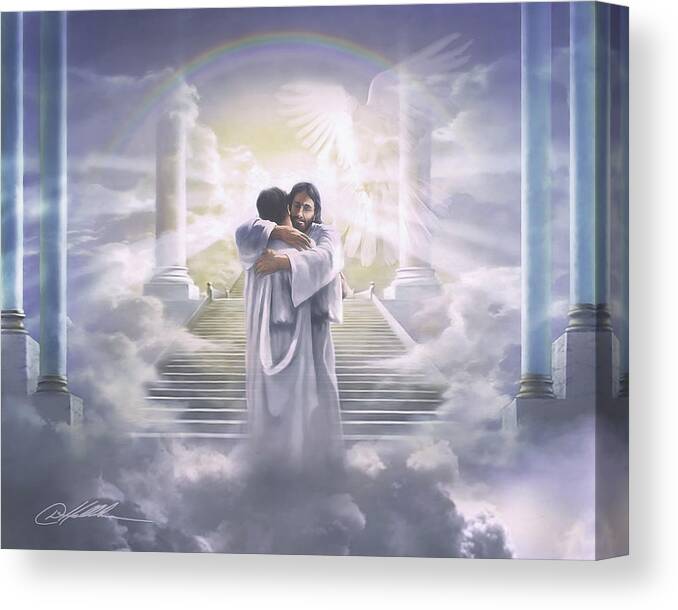 Christian Wall Art Canvas Print featuring the painting Welcome Home by Danny Hahlbohm