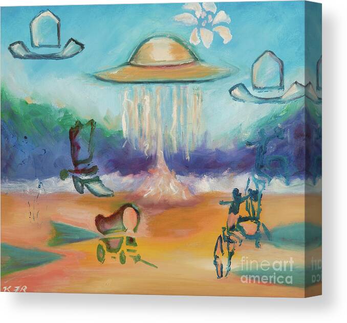 Wild Wild West Canvas Print featuring the painting Wild Wild West by Karen E. Francis by Karen Francis