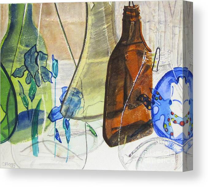 Windchime Canvas Print featuring the painting Windchime by Carol Flagg