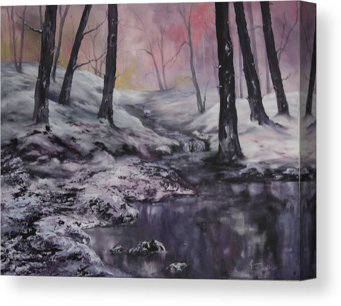 Cannock Chase Forest Canvas Print featuring the painting Winter Wonderland by Jean Walker