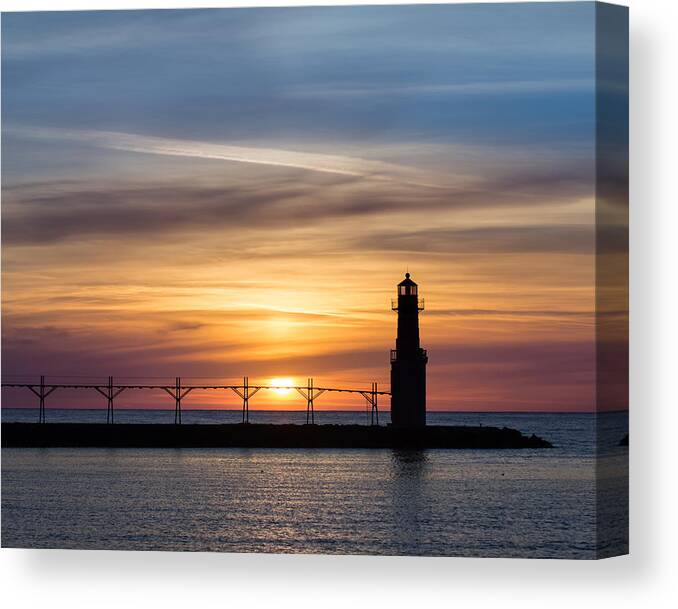 Lighthouse Canvas Print featuring the photograph With Ease by Bill Pevlor