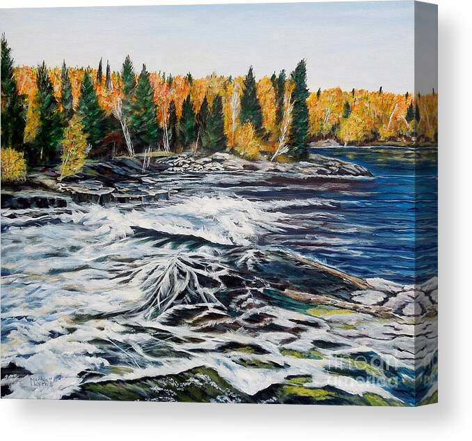 Falls Canvas Print featuring the painting Wood Falls 2 by Marilyn McNish