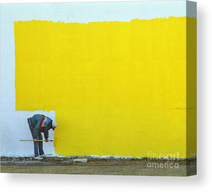 Yellow Canvas Print featuring the photograph Yellow Paint by Tom Brickhouse