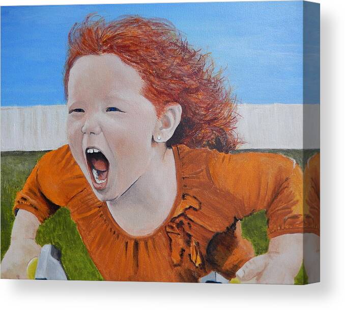 Child Canvas Print featuring the painting You're Gonna Hear Me.......... by Betty-Anne McDonald