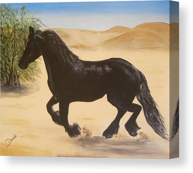 Friesian Canvas Print featuring the painting Zeus by Denise Hills