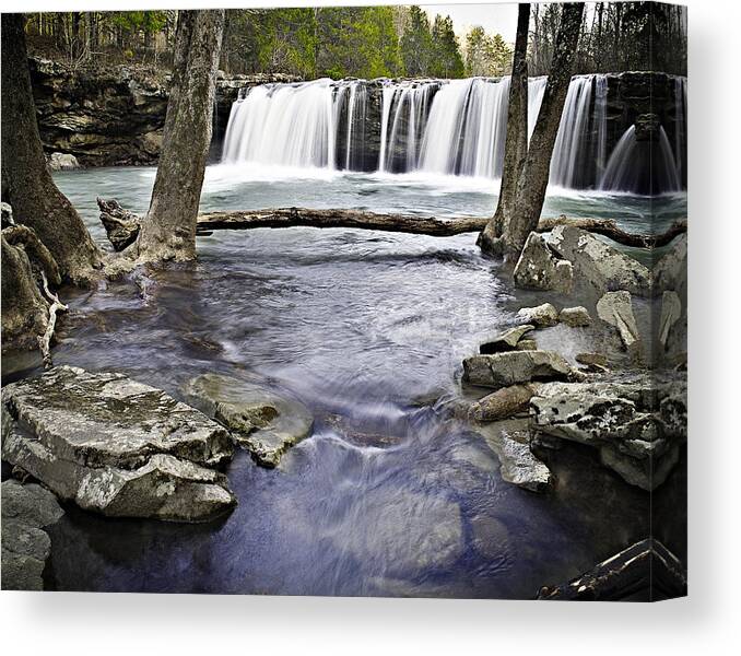 Arkansas Canvas Print featuring the photograph 0804-3327 Falling Water Falls 1 by Randy Forrester