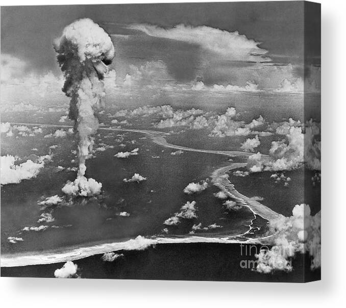 1946 Canvas Print featuring the photograph Atomic Bomb Test, 1946 #16 by Granger