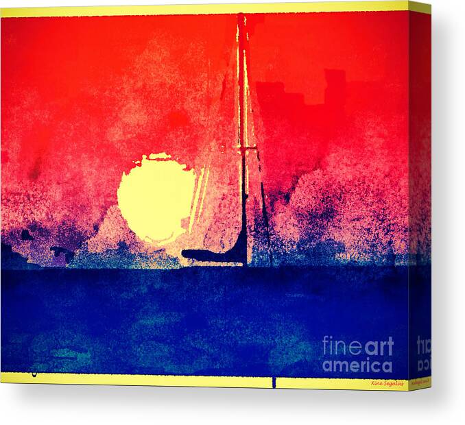 Sailboat Canvas Print featuring the photograph Last Boat Leaving #2 by Xine Segalas