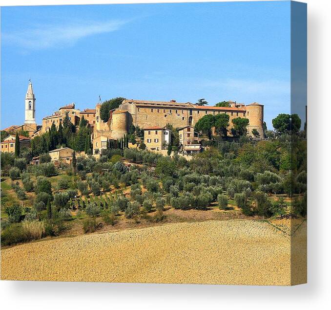 Pienza Canvas Print featuring the photograph Pienza on the Hill #1 by Diane Height
