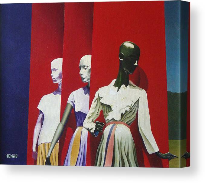 Manikins Canvas Print featuring the painting The Awakening by Robert Henne