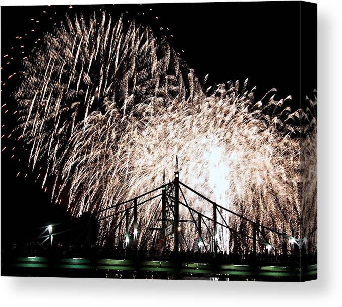 Fireworks Canvas Print featuring the photograph Fireworks #2 by Michael Dorn