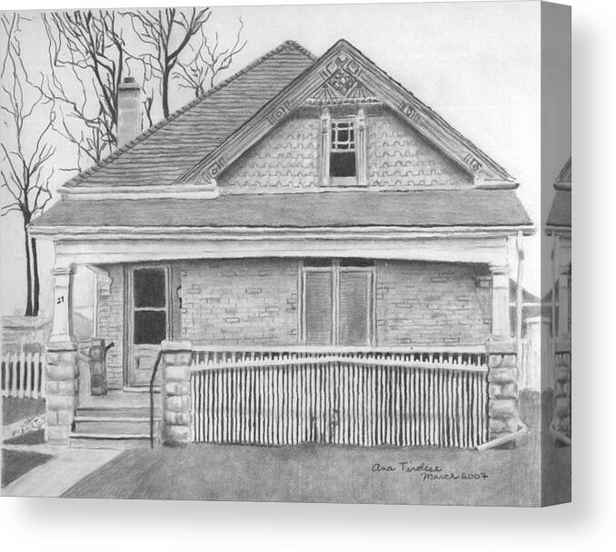 House Canvas Print featuring the drawing 27 Redan by Ana Tirolese