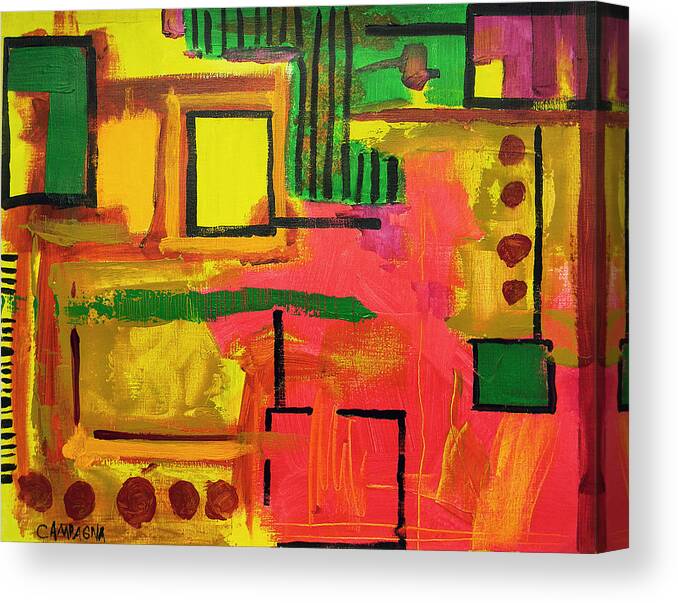 Acrylic Paint Canvas Print featuring the painting Untitled #68 by Teddy Campagna