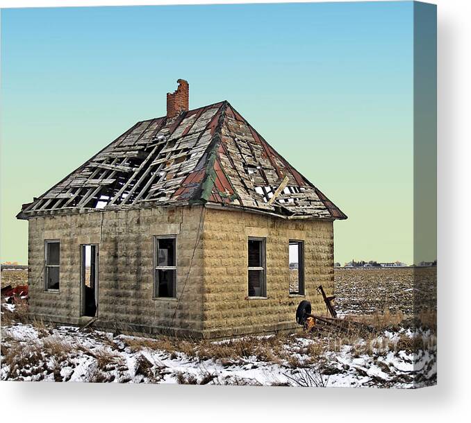Abandoned Canvas Print featuring the photograph A Leaky Roof by Terry Doyle