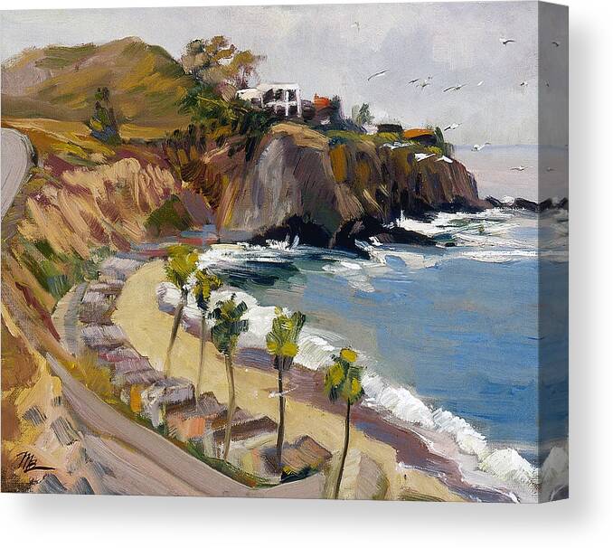Pacific Ocean Canvas Print featuring the painting Above El Moro by Mark Lunde