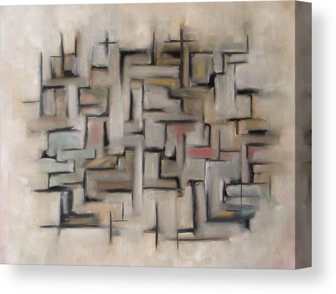 Abstract Canvas Print featuring the painting Abstract line I by Patricia Cleasby