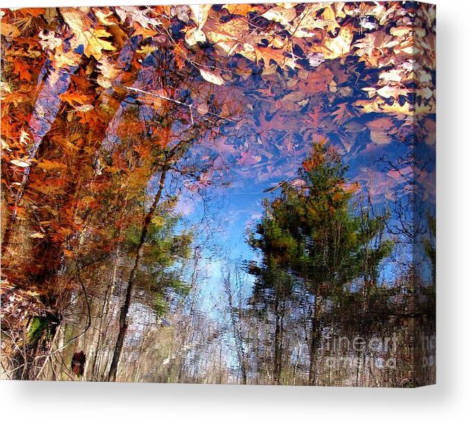 Autumn Canvas Print featuring the photograph Autumn Reflection by Lili Feinstein